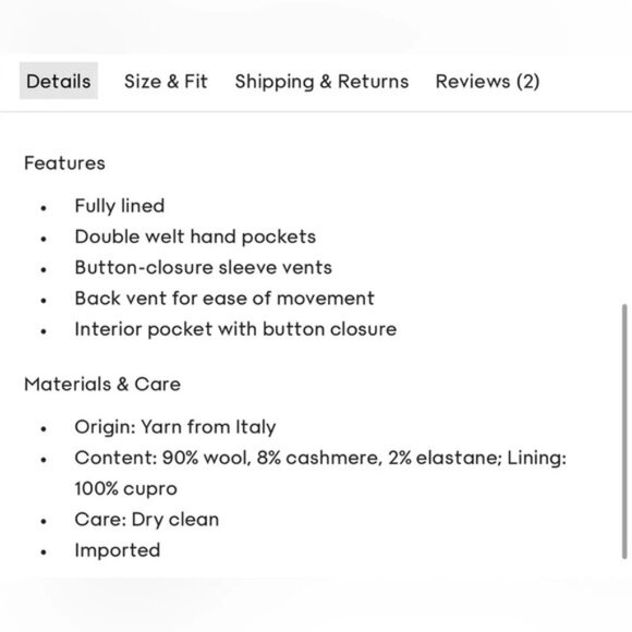 NWT Aritzia Wilfred Generation Blazer in Black City Cashmere Size Small - Picture 11 of 15